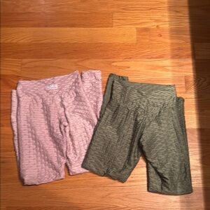 Booty by Brabants Textured Pink and Green Leggings